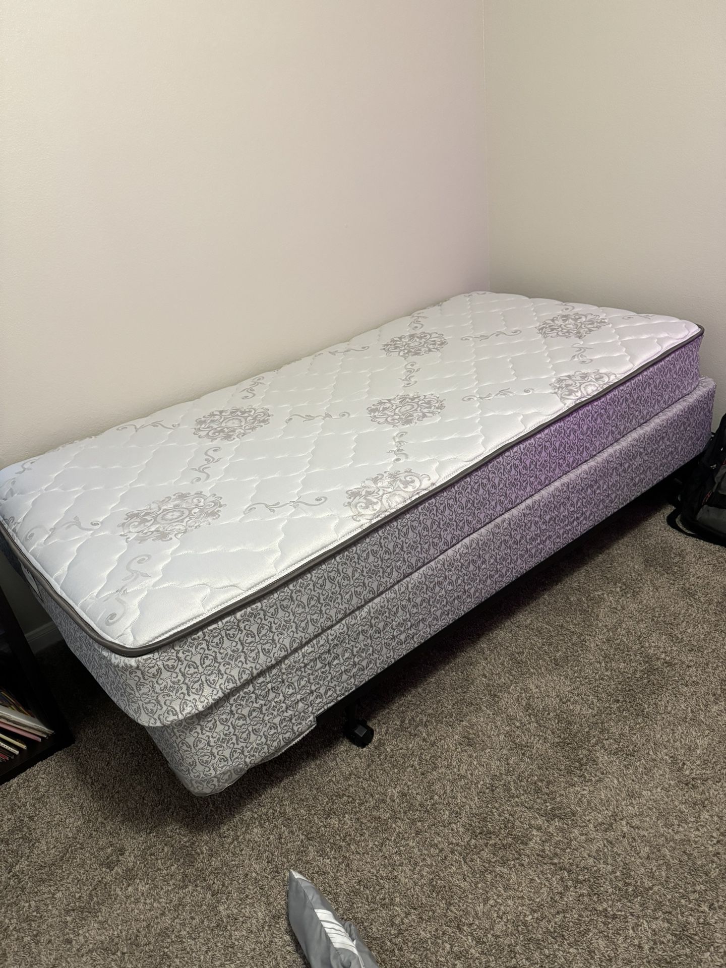 Twin Mattress, Box Spring, And Bed Frame