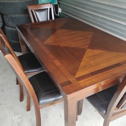 Table With Chairs And Bench 