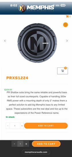 Memphis prxs1224 12s subwoofer