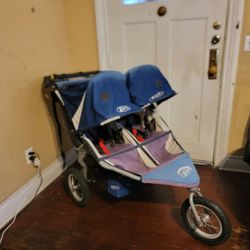 Bob Revolution Double Duallie Jogging Stroller-Blue