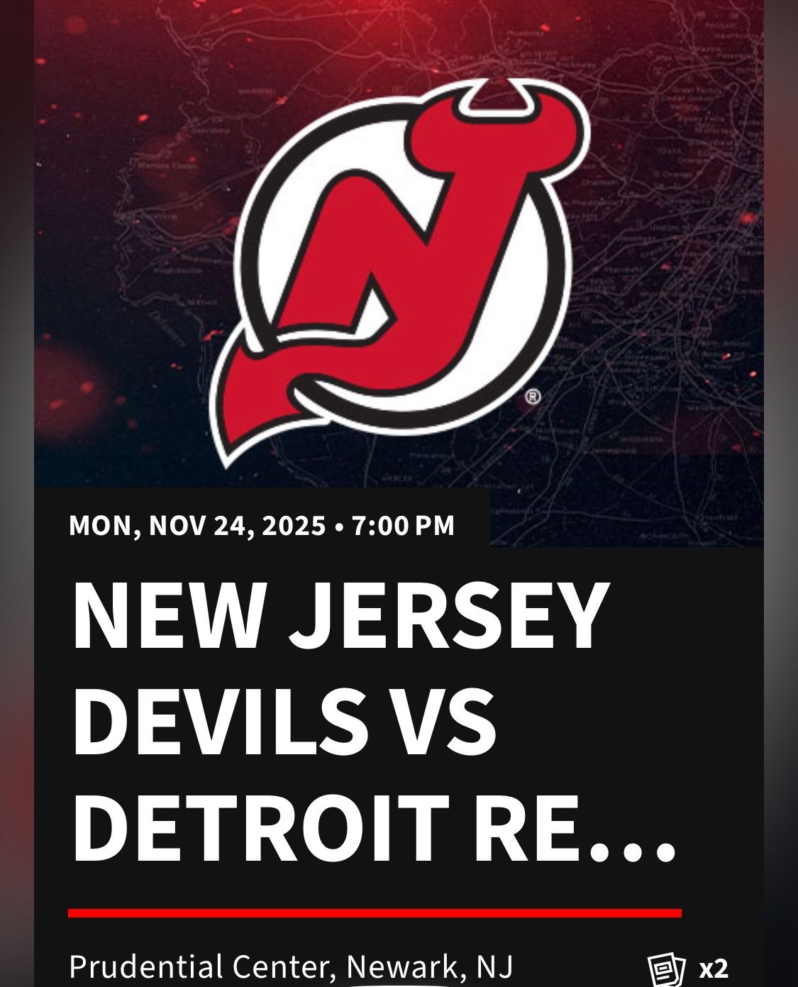 Nj Devils Tickets Tonight 7:00pm 