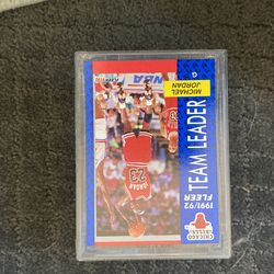 Michael Jordan 91-92 Fleet Team Leader Card