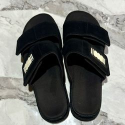 UGG GREER Womens Platform Sandals SIZE 10 Slide On Black Suede Leather NEW