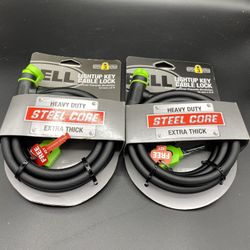 Lot of 2 Bell Level 3 Light Up Key Cable Lock 12 mm x 6 ft