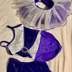Beautiful ,Purple, Weissman  3 Pieces Ballet Dress ,Around the Clock" Dance Costume Skate 