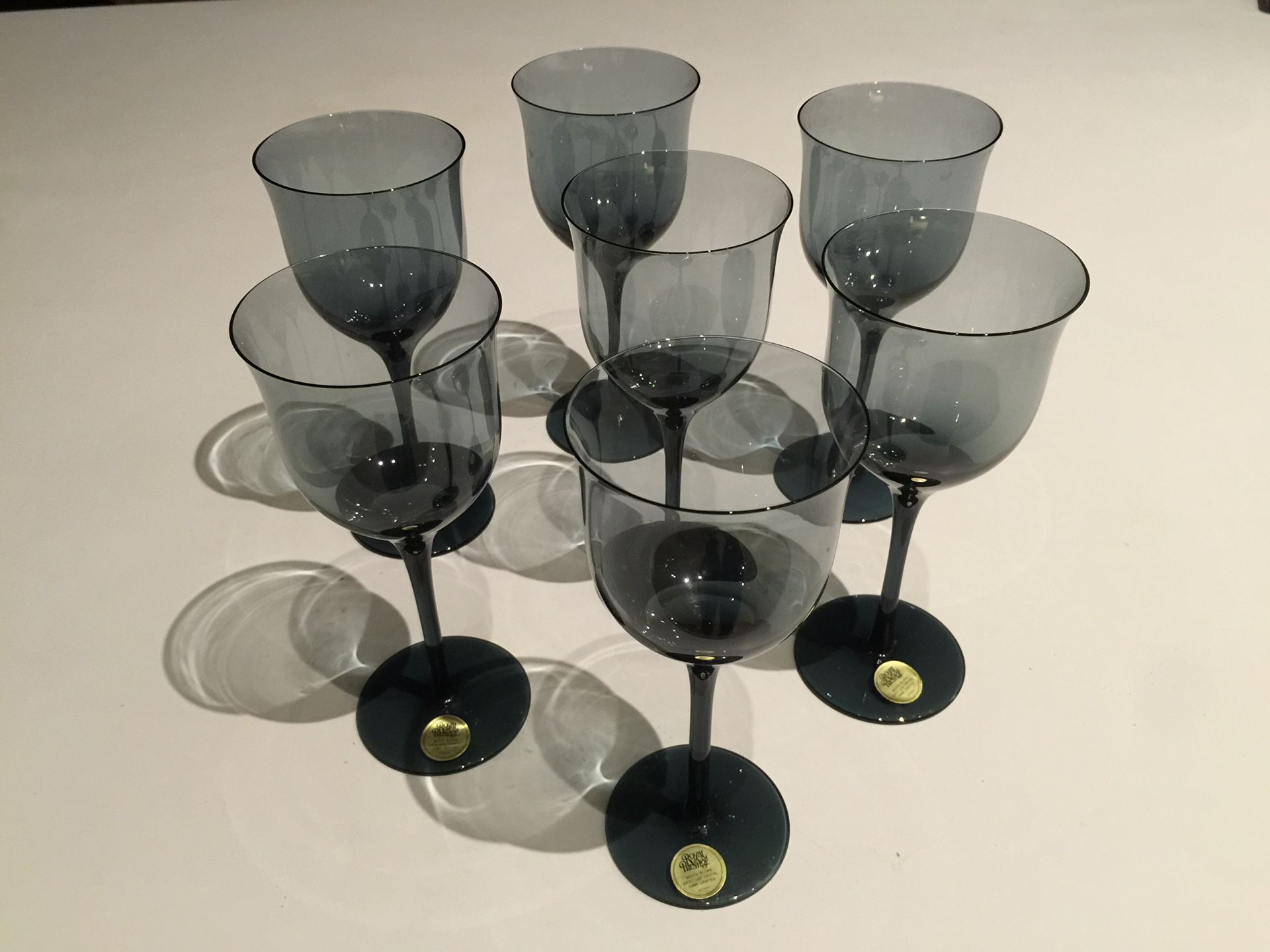 Royal Prestige elegant lead crystal Smoke wine glasses Original packaging