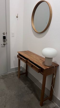 Solid Wood Entry Table - Handmade in India (Mirror/Lamp Available)