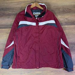 Columbia Women's Interchange Jacket XL Red Gray Winter Coat