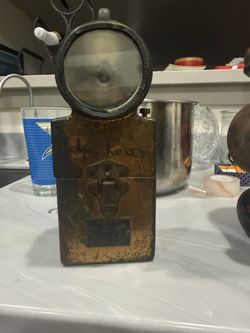 Antique Hirsch Electric Mine Lamp – Early Safety Lantern w/ Nameplate