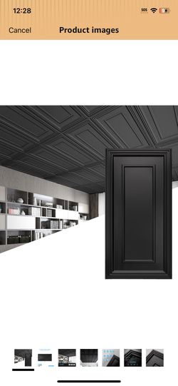 Art3d 12-Pack Drop Ceiling Tiles, 24x28 Inch PVC Panels in Black @T1-660