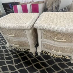 Almost FREE- Vintage rattan Dresser And Nightstands Perfect Condition 