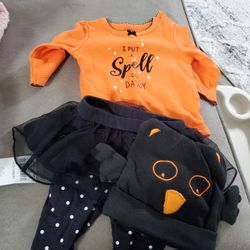 Newborn Three Pc Halloween Outfit