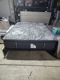 Queen bed frame and mattress