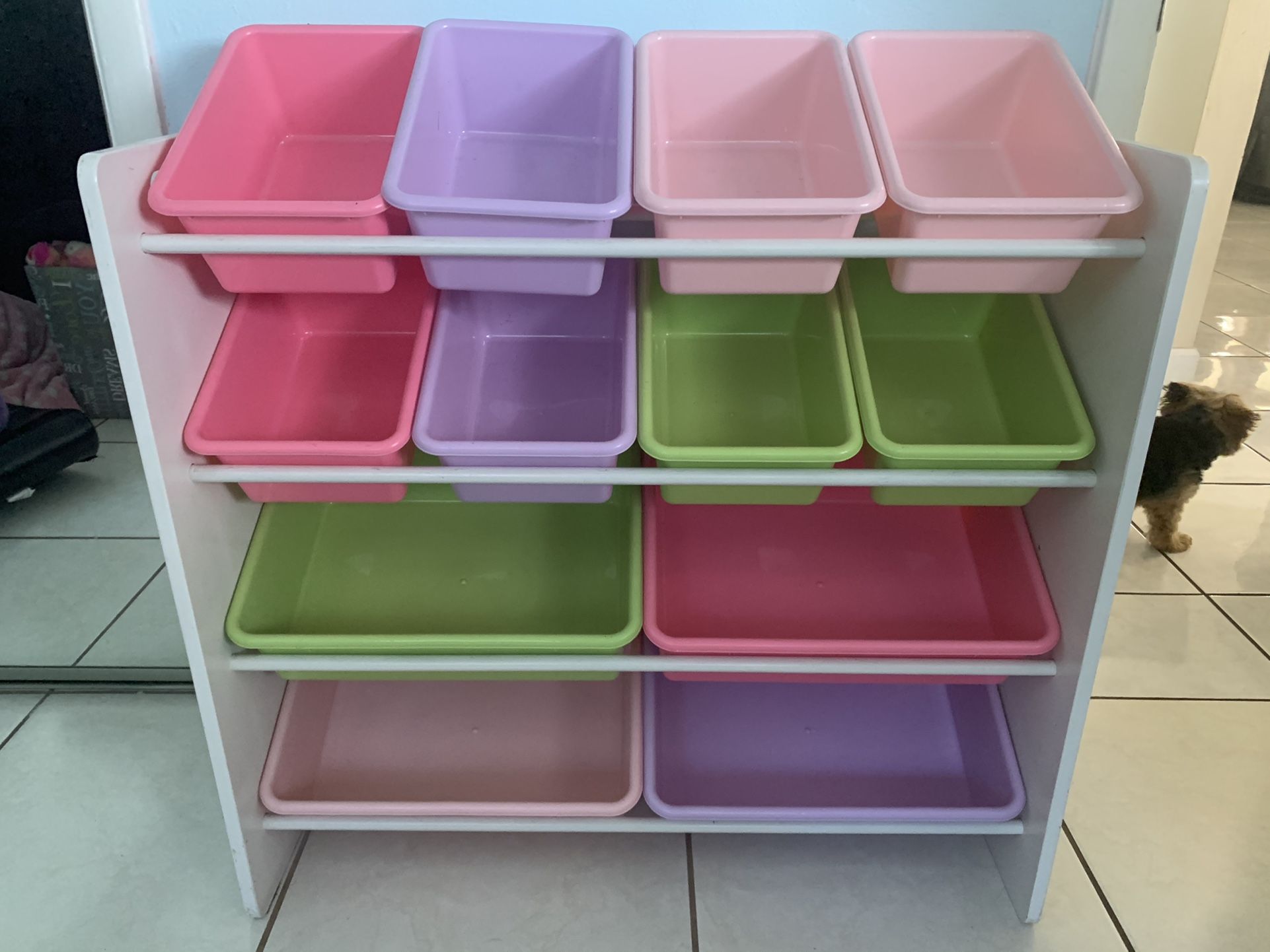 Kids Toy Storage Organizer with 12 Plastic Bins