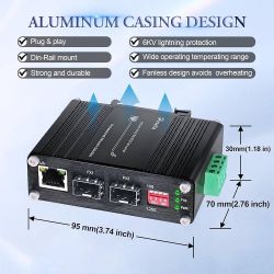 Hereta Industrial 10G OEO Converter Repeater Fiber to Fiber-10Gbps 