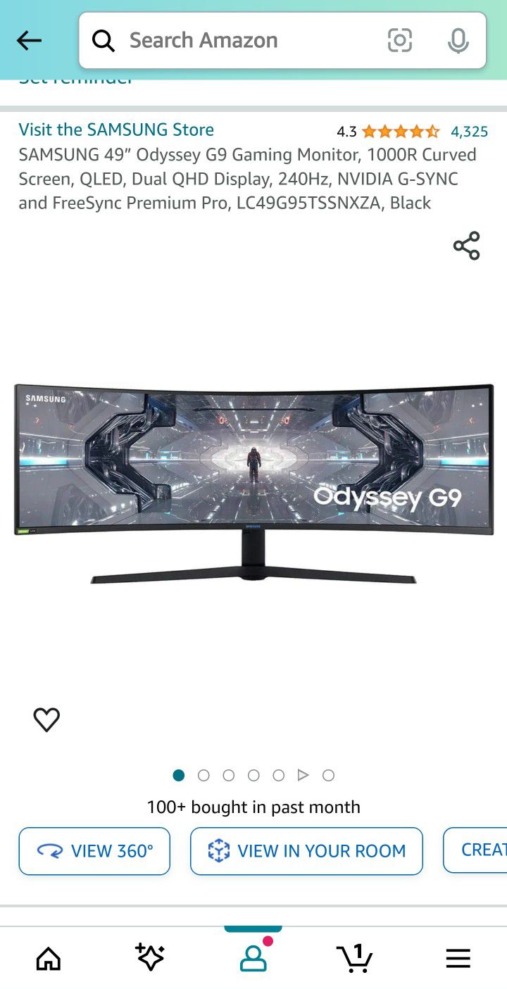 SAMSUNG 49” Odyssey G9 Gaming Monitor