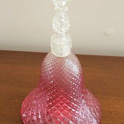 Avon Collectible Rose Point Glass Perfume Decanter Bell Vintage Empty