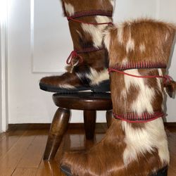 Vintage 1960s ‘70s French bohemian goat fur boots | Jean Claude Killy for Wolverine