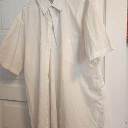 Van Hausen Size 16 White Short Sleeve Dress Shirt Button Up 