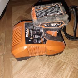 Ridgid Battery Charger And Battery 