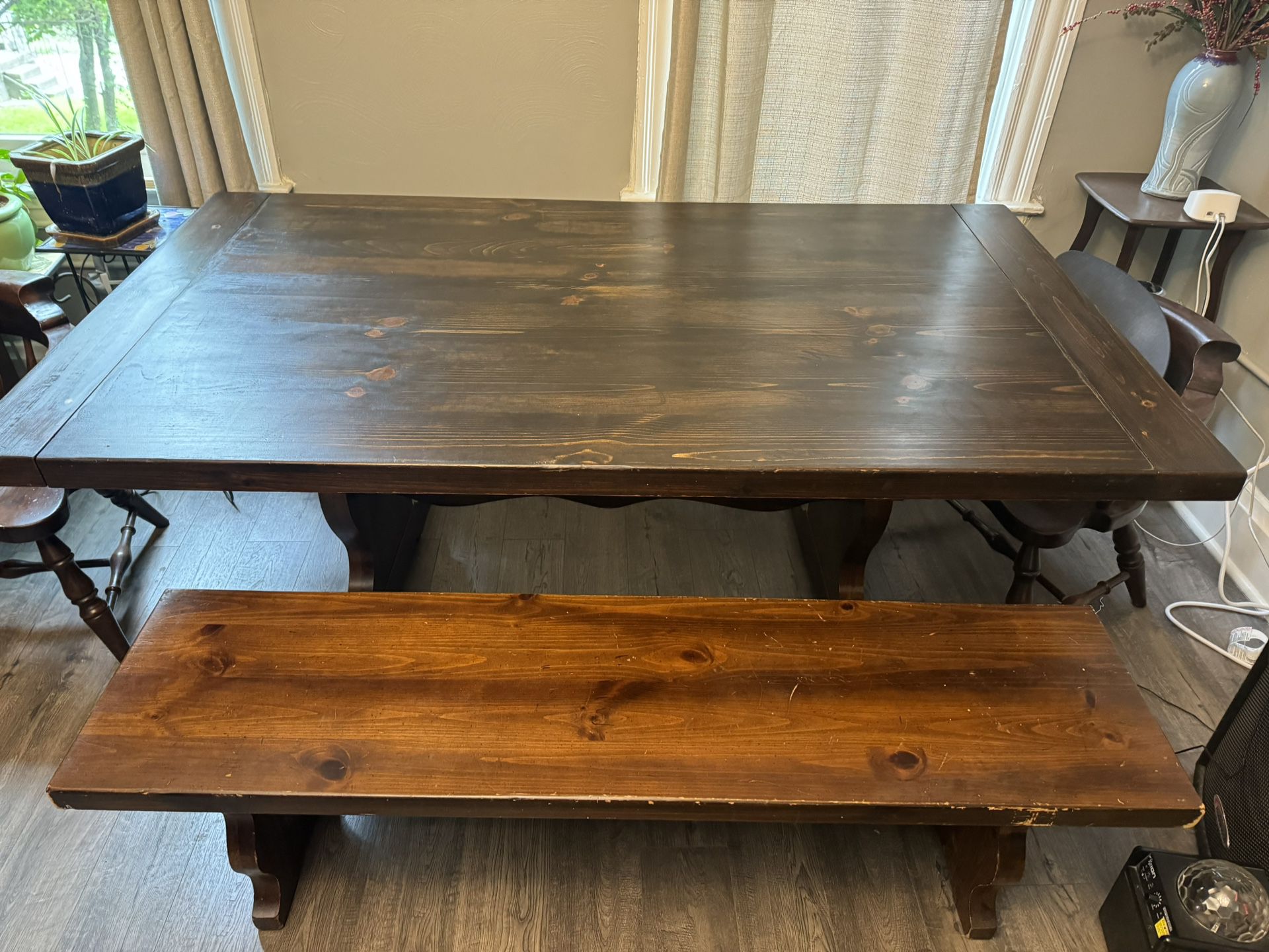 Farm Table And Bench Solid Wood 