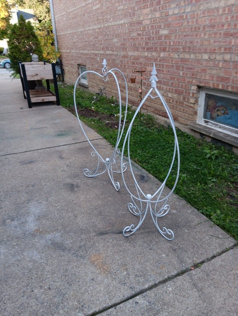 Metal Folding Planter Pots Holder Stand Yard Decor 