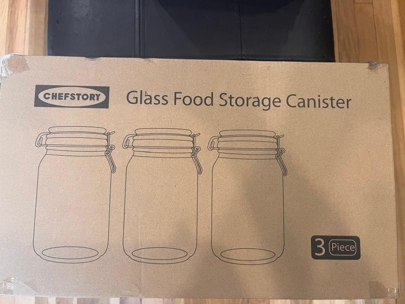Glass Storage Containers 50oz Each - Pack Of 3. Never Opened