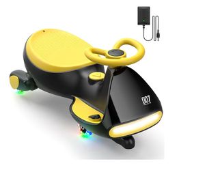 FanttikRide N7 Pro Electric Wiggle Car with Pedal, Rechargeable Battery, CyberWiggle, 2 in 1 Swing Car, 2 Speeds Max 4 Mph, Anti-Rollover, Flashing Wh