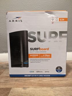 ARRIS SURFboard G34 DOCSIS 3.1 Gigabit Cable Modem & AX3000 WiFi 6 Router