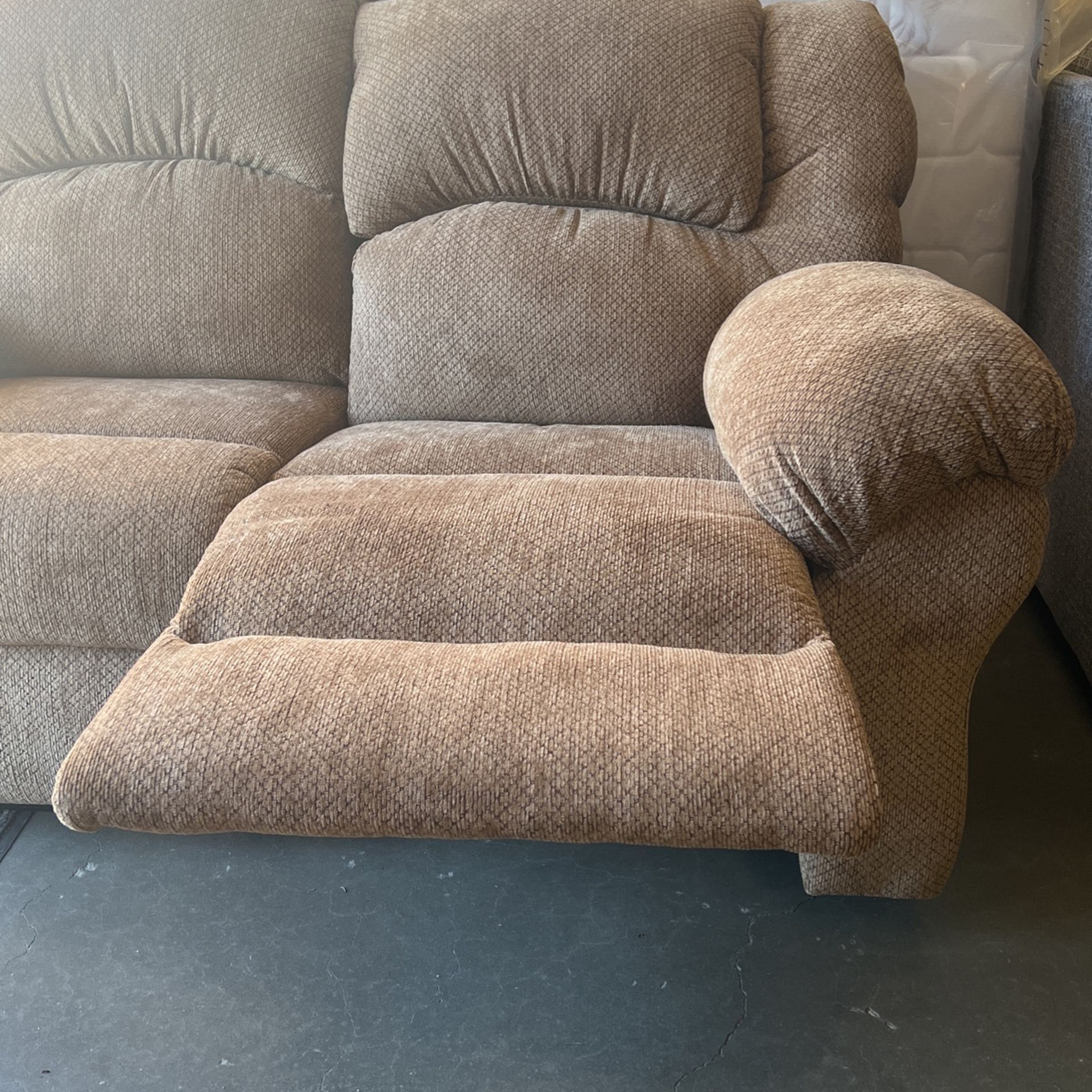 Gold Recliner, Couch, And Loveseat