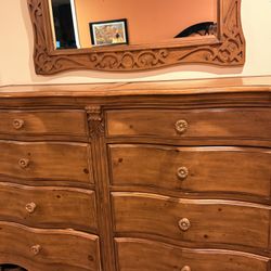 Dresser, Chest And Mirror Set