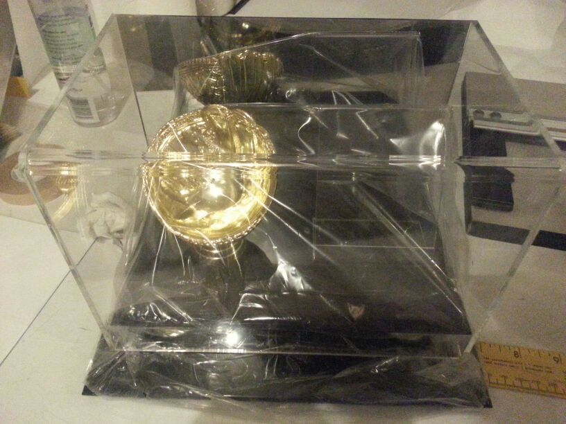 New Baseball card and ball display case w mirror