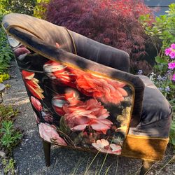 Commissioned Custom Designer Velvet Armchair - Originally $895 - Like New!