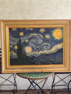 Van Gogh Starry Night Brushstrokes Reproduction Painting