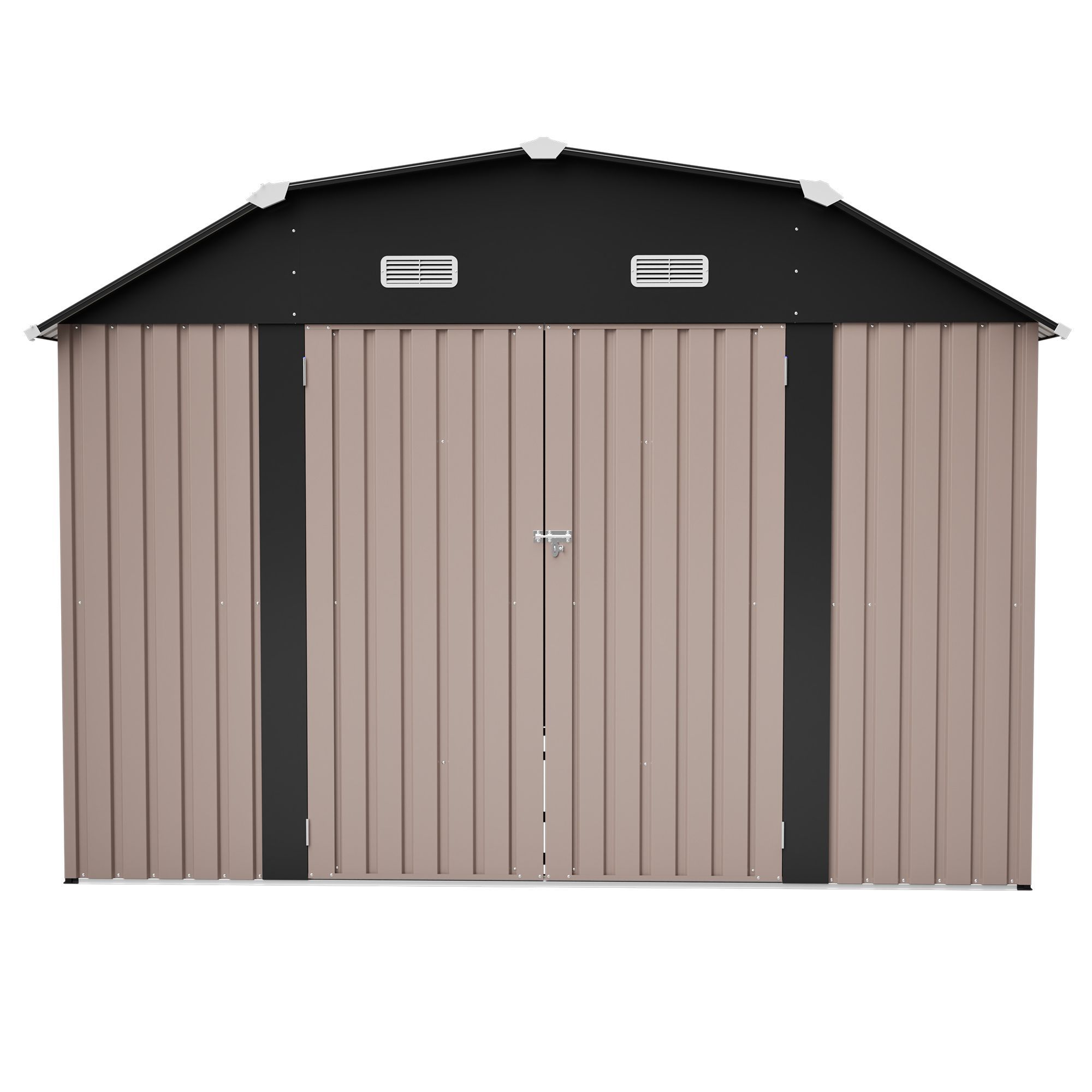 10' x 12' Metal Outdoor Storage Shed with Floor Frame Kit Tool Shed Heavy Duty