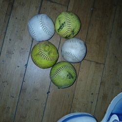 5 Assorted 11" Softballs 