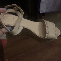 Kate Spade Nude Colored Wedge Size 7