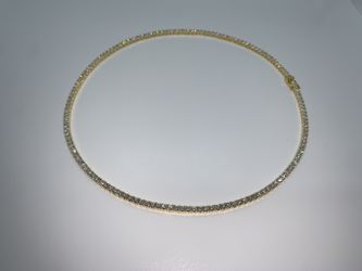 3mm Flawless Moissanite SOLID 925 Sterling Silver Tennis Chain 18” 20” GRA Certificate 18k Gold Plated Men’s Women’s (Passes Diamond Tester)