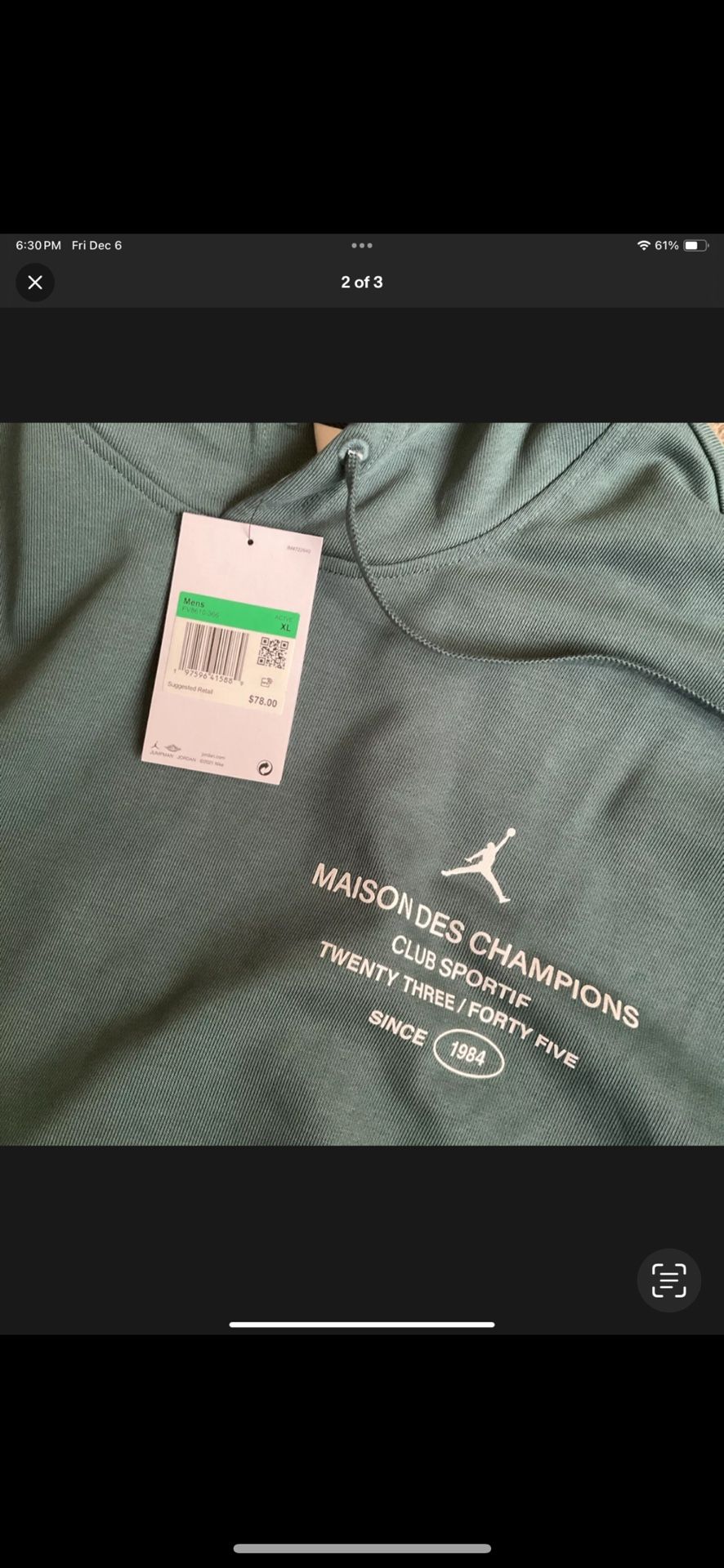 Jordan Sport Men's Dri-FIT Fleece Pullover Hoodie Madison Des Champions XL