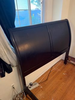 Dark Wood Sleigh Bed Headboard