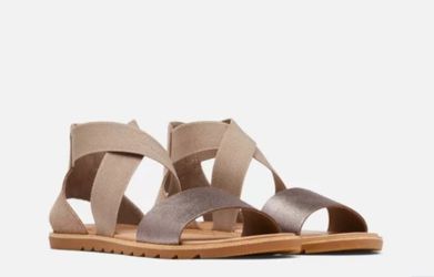 Women's Sorel Ella II Sandals, Ash Brown/Gold