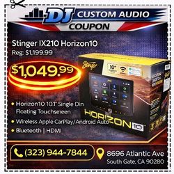 Stinger Horizon IX210 Single Din Floating 10" Touchscreen Stereo Wireless Apple Carplay Android Auto HDMI Heigh10 🚨 Payment Options Available 🚨