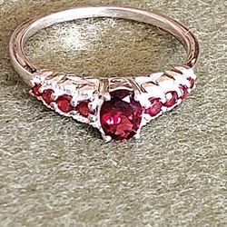 Collectible Fine Mozambique Garnet In Solid Sterling Silver. Finesse And Style. 💍 Size 11
