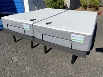 Brand New Ghost Bed Adjustable Bed With Massage and USB charging ! Led lighting ! Split King ! Adjustable Bed ! Free delivery ! Movable motorized bed