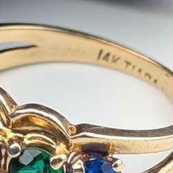 ✨💛14K Mothers Ring Solid Yellow Gold Precious & Semiprecious Gemstone Band