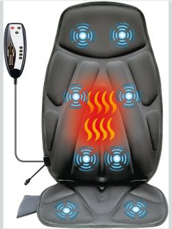 New - Vibration Back Massager Seat Cushion - 8 Motors, 5 Modes, 2 Heat Levels. Pure Vibrating