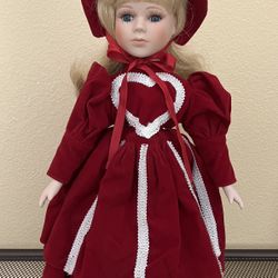 Victorian Doll, Dressed In Red