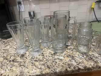 10 piece-glass mugs/ice cream/beer mugs