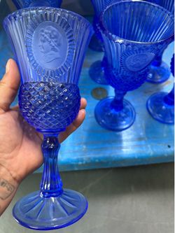 Vintage Avon cobalt blue George Washington cups