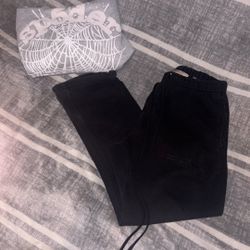 SP5DER HOODIE GREY SIZE SMALL ESSENTIAL SWEATS BLACK SIZE SMALL